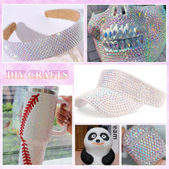 Tatiwoo DIY tumbler and craft bedazzle ideas with white AB rhinestones for personalization.