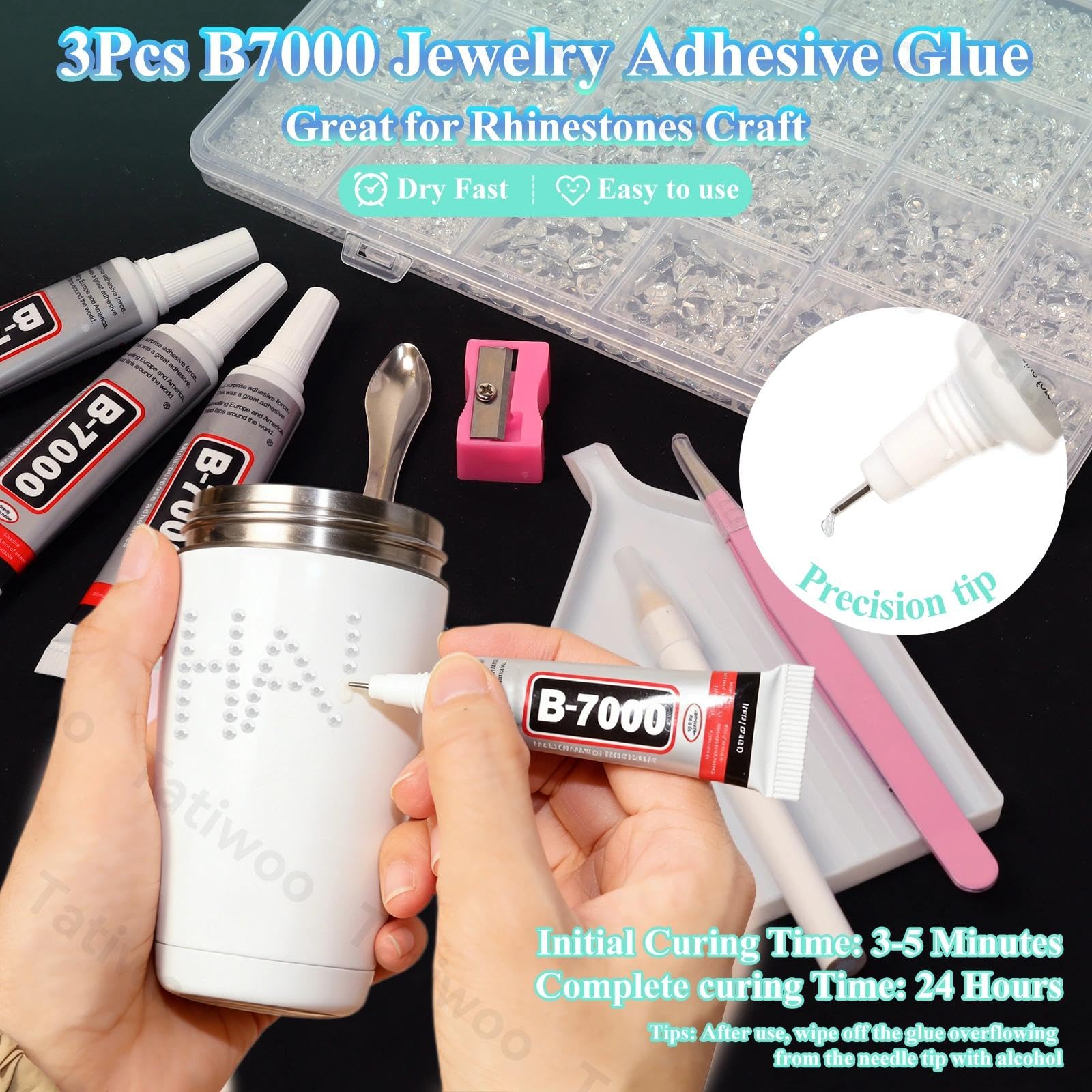 Tatiwoo embellished tumbler with crystal rhinestones for a dazzling look