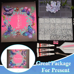 Tatiwoo face and body art accents using crystal rhinestones