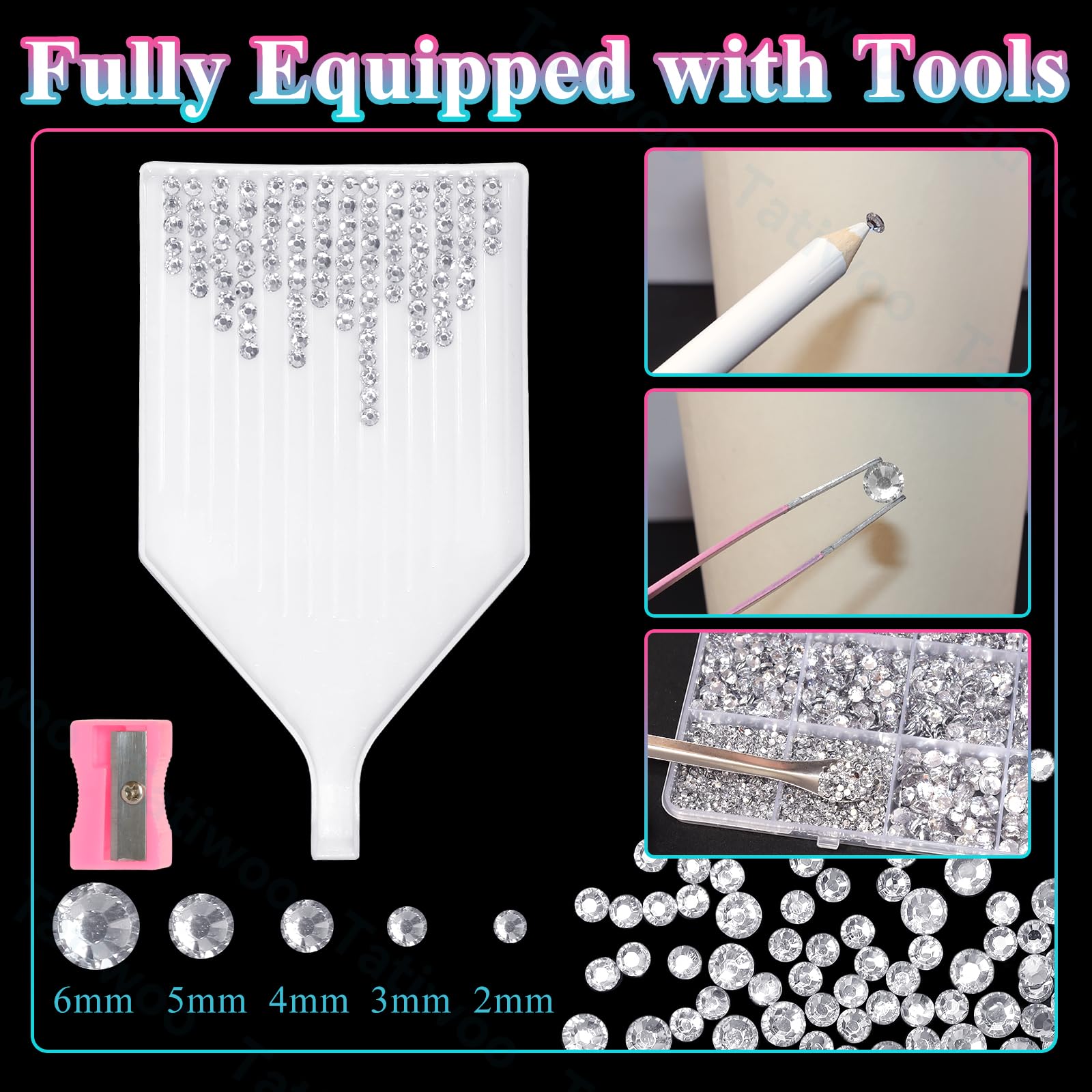 Full bedazzling kit with tools for easy application
