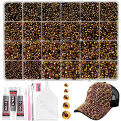 Tatiwoo gold-black flatback rhinestones with AB coating sparkle for vibrant crafts