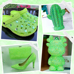 Tatiwoo green jelly resin rhinestones with mixed sizes for DIY crafts