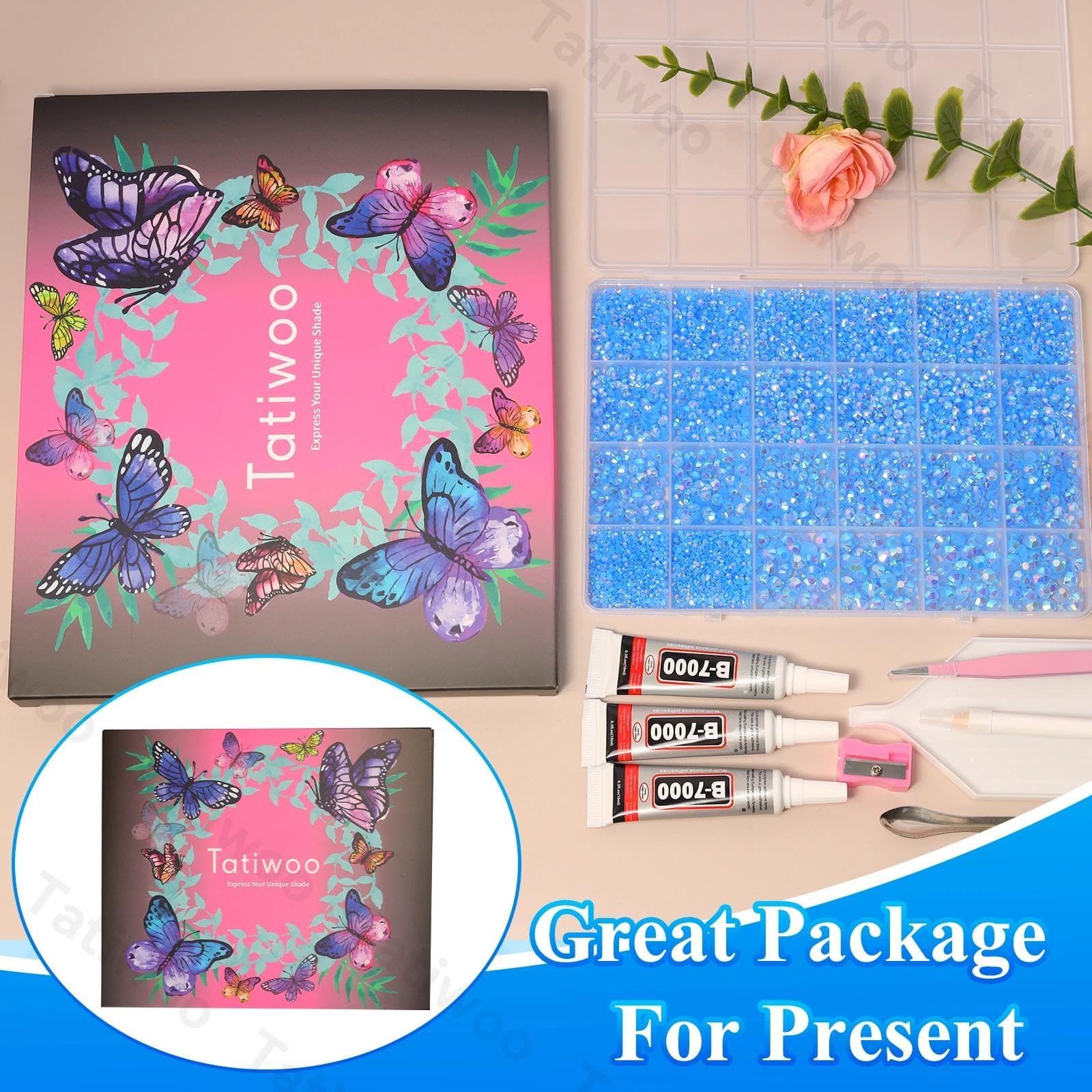 Tatiwoo jelly resin rhinestones kit, ready to use for crafts