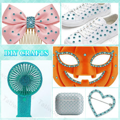 Tatiwoo lake blue flatback rhinestones ready-to-use packaging ensures tidy crafting