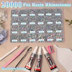 Close-up of jelly resin AB rhinestones with brilliant sparkle for crafts.