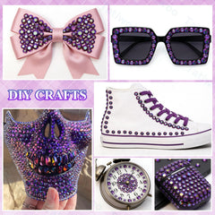 Tatiwoo iris purple rhinestones enhance face and body makeup art