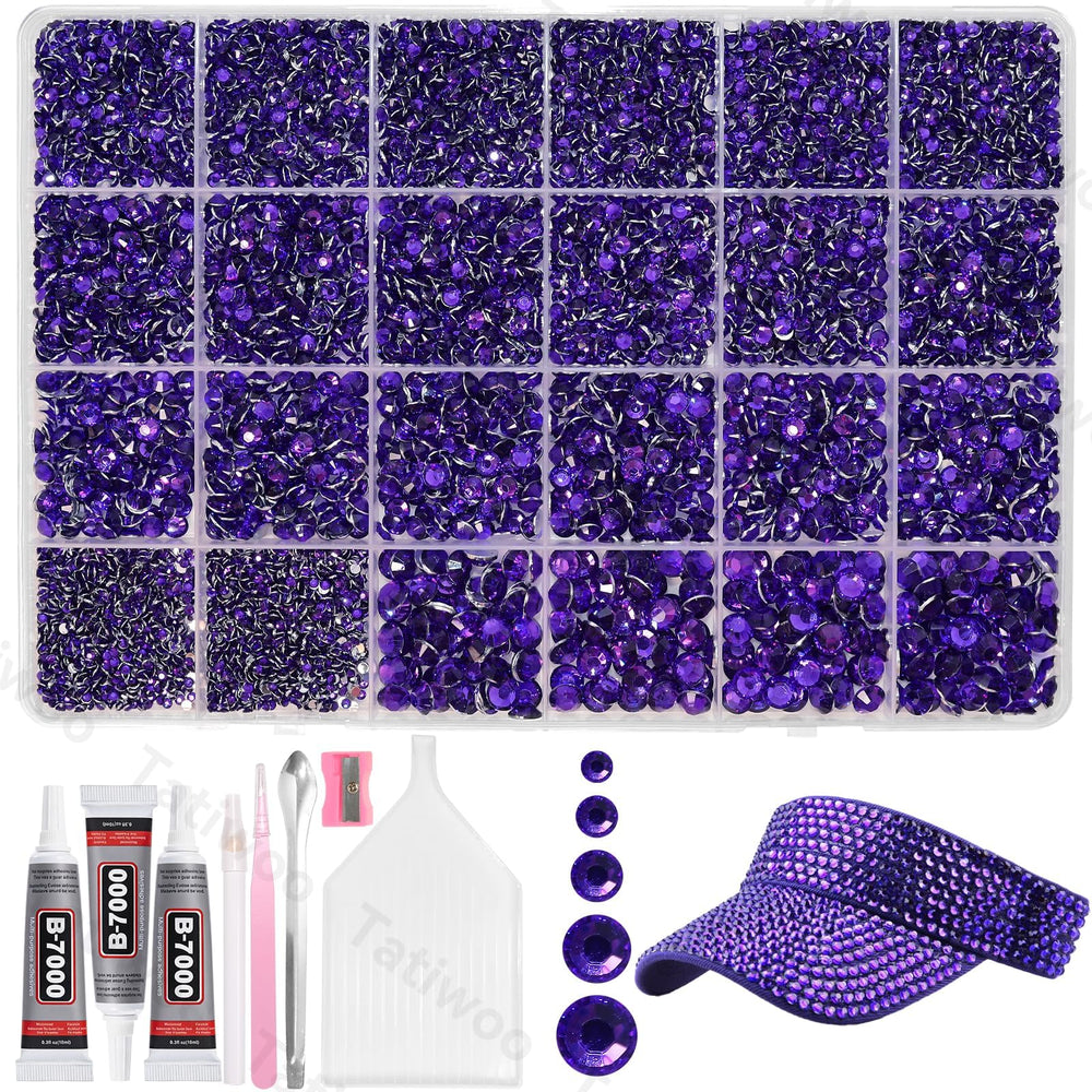Tatiwoo Roland purple flatback rhinestones in 2mm for delicate detailing and sparkle