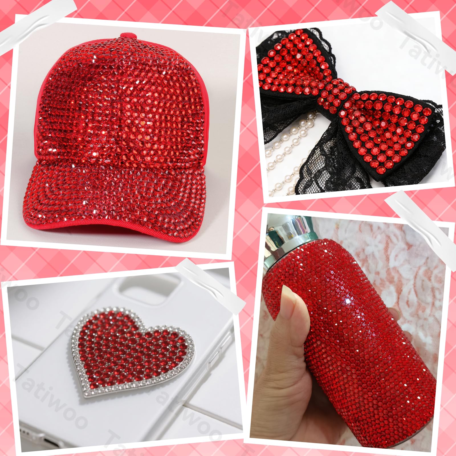 Tatiwoo Ruby Red 6mm rhinestones for statement appliqués