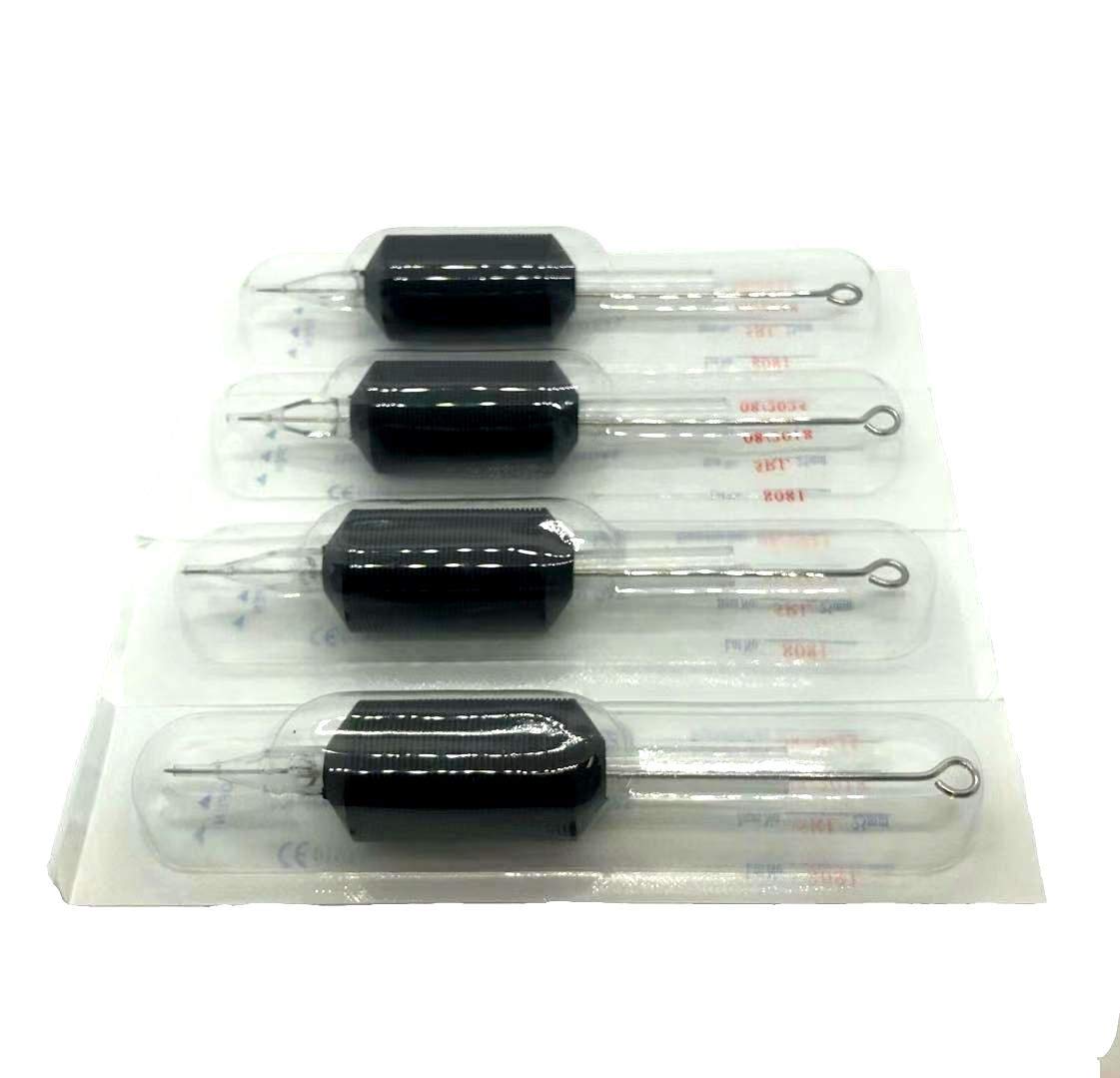 Sterilized blister pack keeps each grip and needle ready to use
