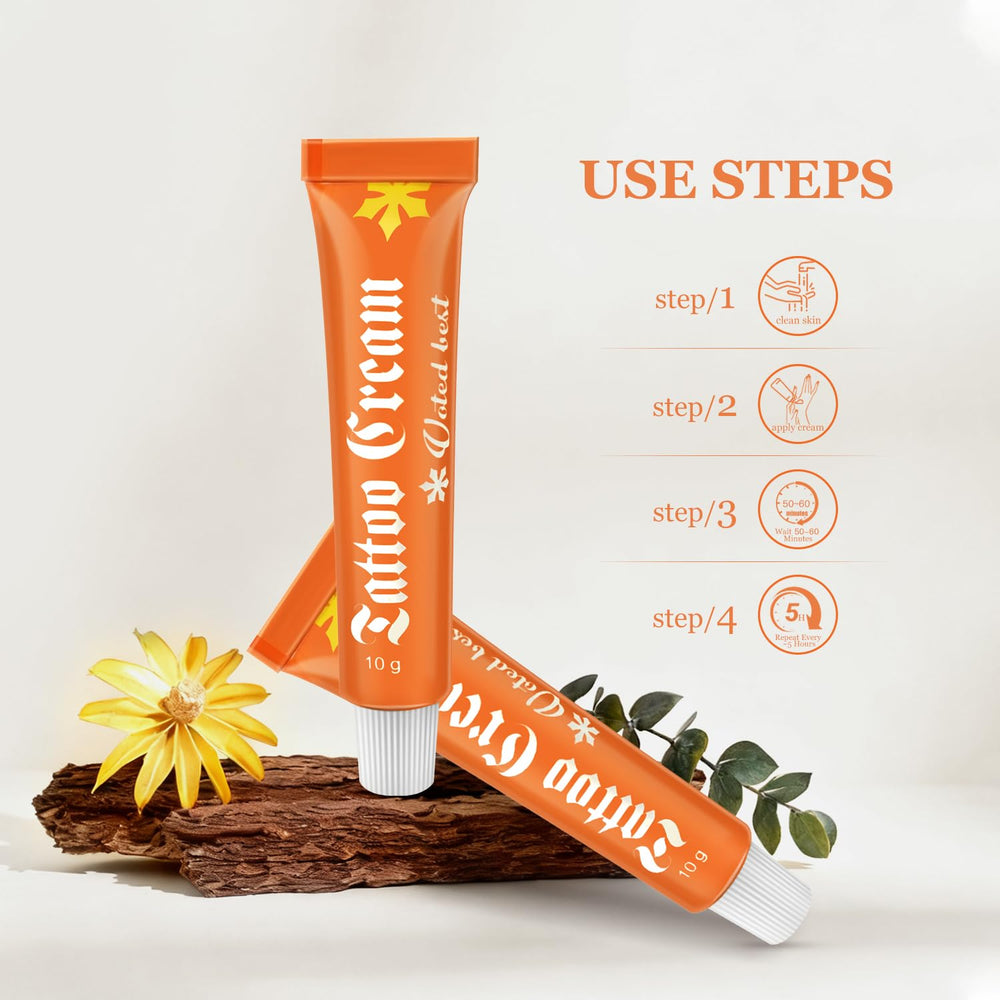 Tattoo Cream for older ink helps revitalize color and soften skin.