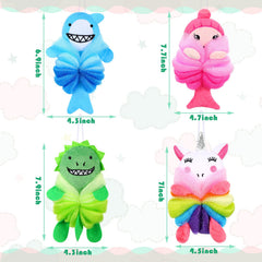 Tatuo cat loofah for kids; cute design makes bath time enjoyable.
