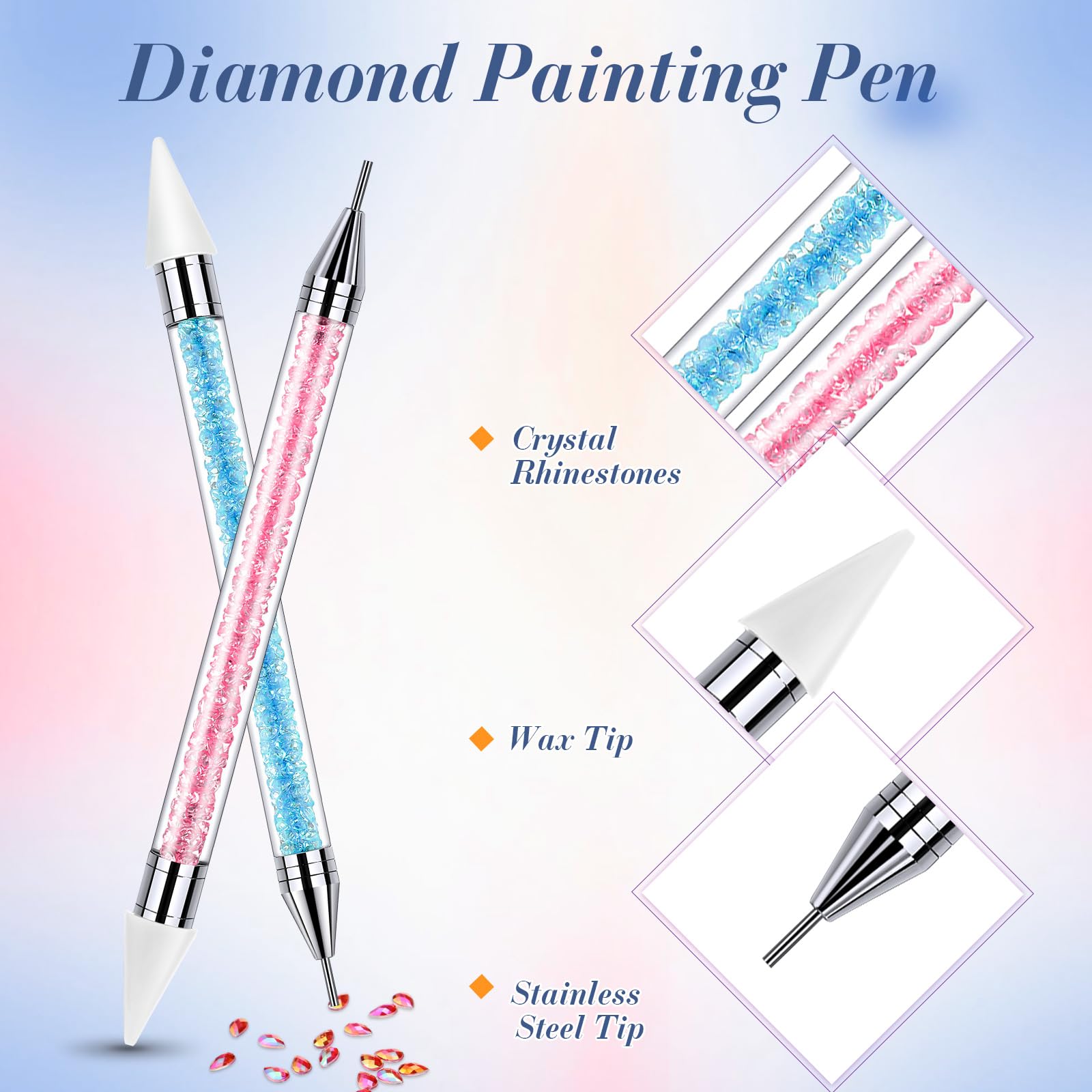 Tatuo wax tip helps pick up rhinestones quickly during nail art sessions.