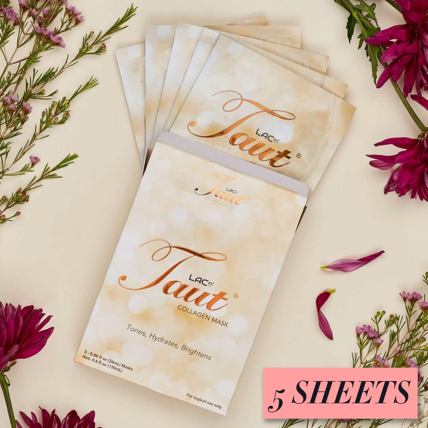 TAUT collagen sheet with vitamin C for brightening and glow