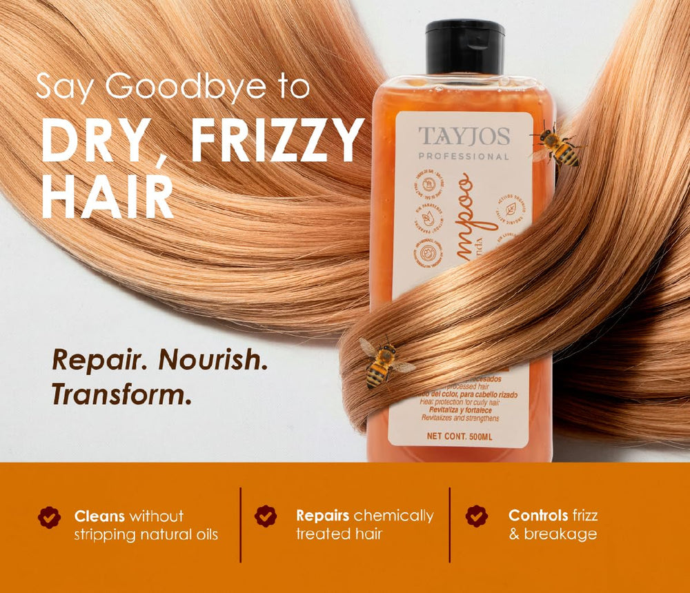 TAYJOS PROFESSIONAL Banana & Honey application on scalp demonstrates moisture retention.