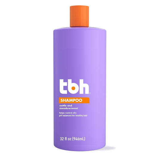 TBH Teen & Kids Shampoo bottle emphasizes lightweight detangling for tweens.