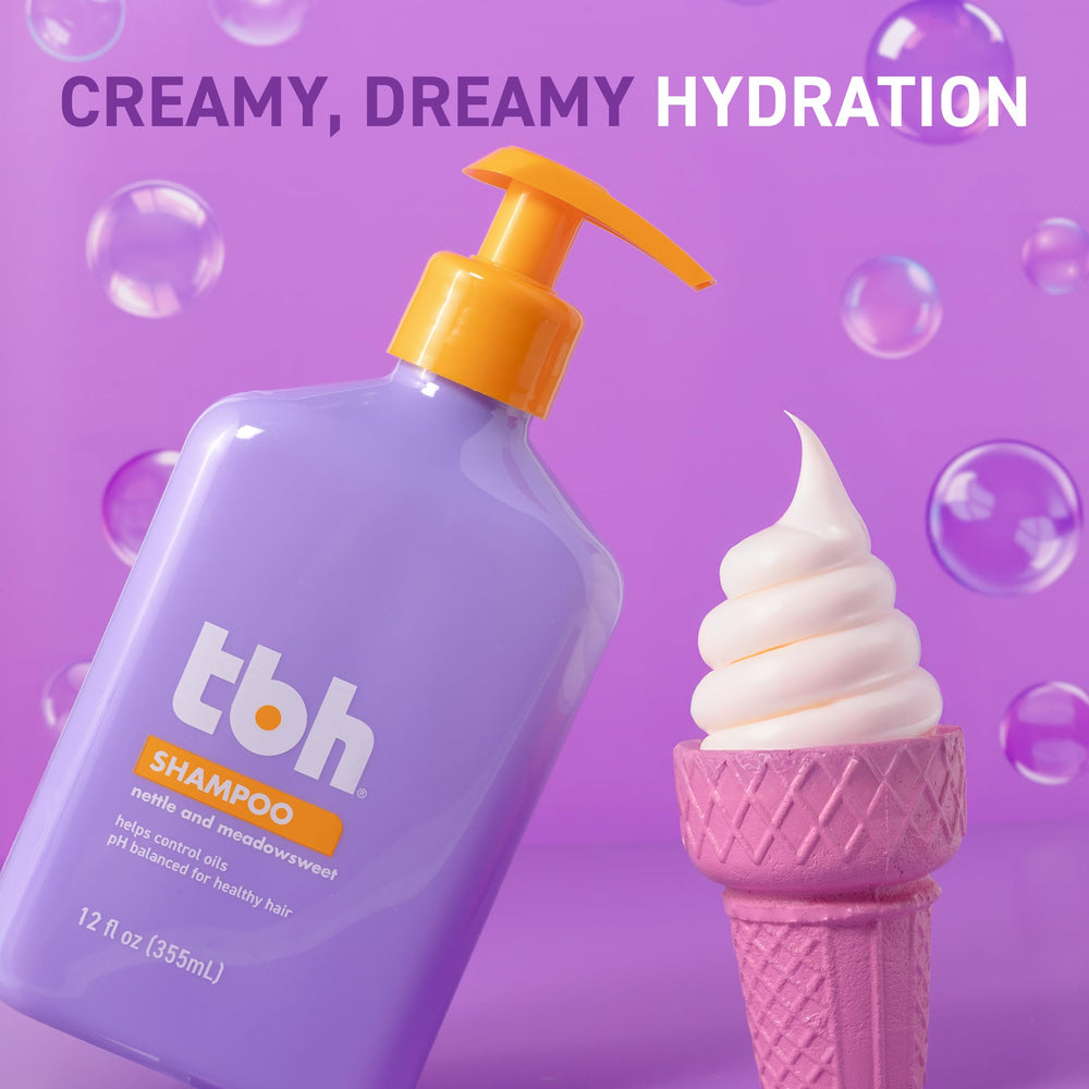 TBH Teen & Kids Shampoo lather reveals creamy texture and beachy fragrance.