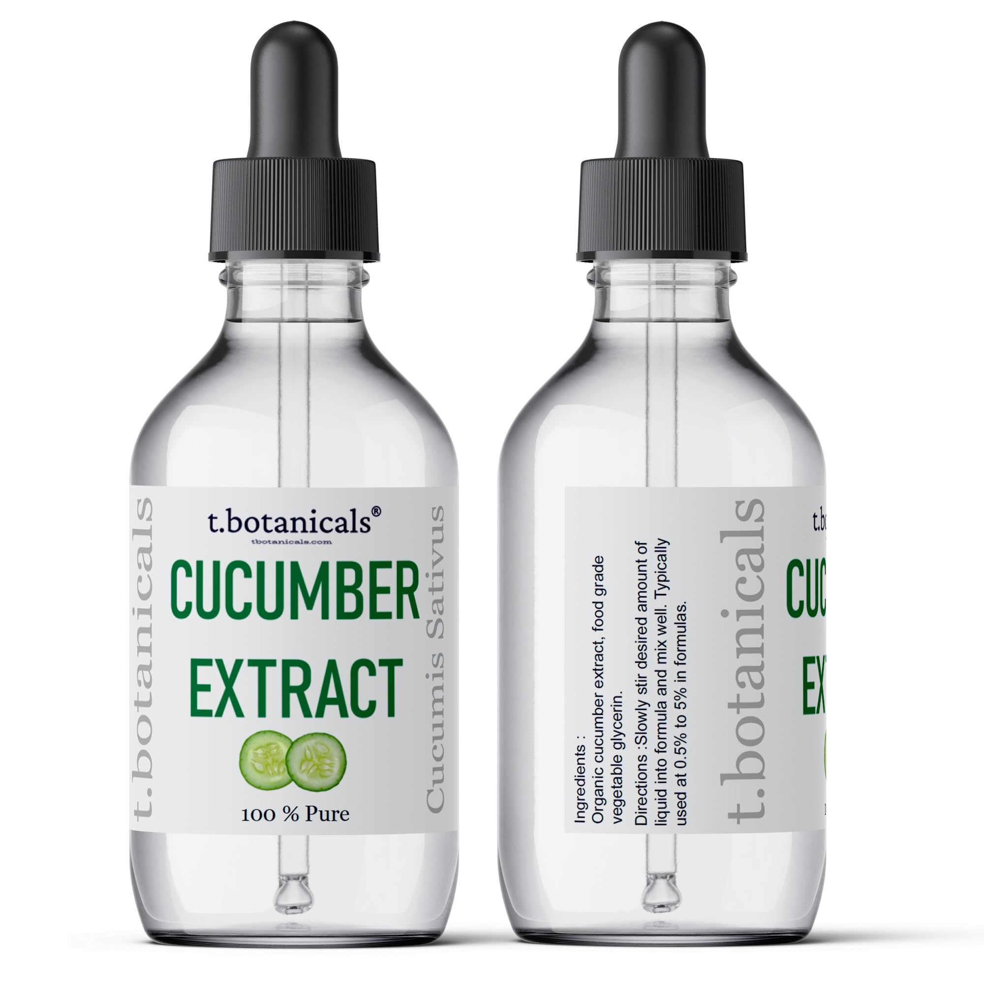 Packaging scene of t.botanicals cucumber extract glycerite bottle