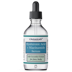 t.botanicals Pure Hyaluronic Acid Serum bottle pour shows easy, hydrating application.