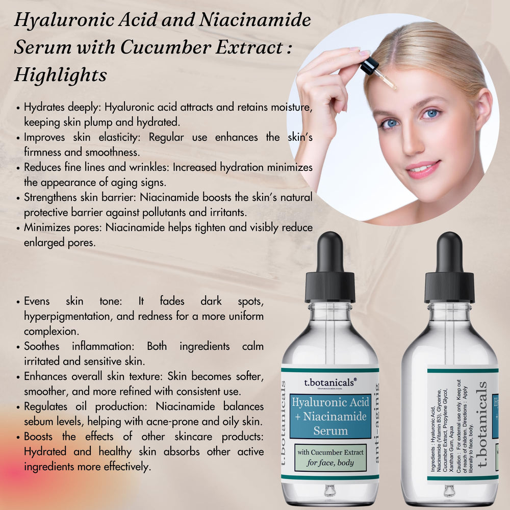 t.botanicals Pure Hyaluronic Acid Serum packaging box communicates multi-size options.