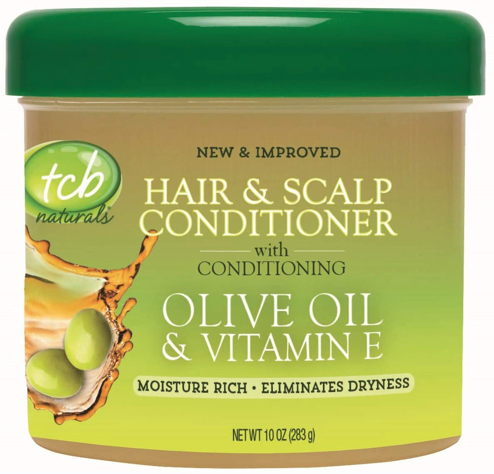 Tcb Naturals Olive Oil conditioner jar front view for daily moisture.