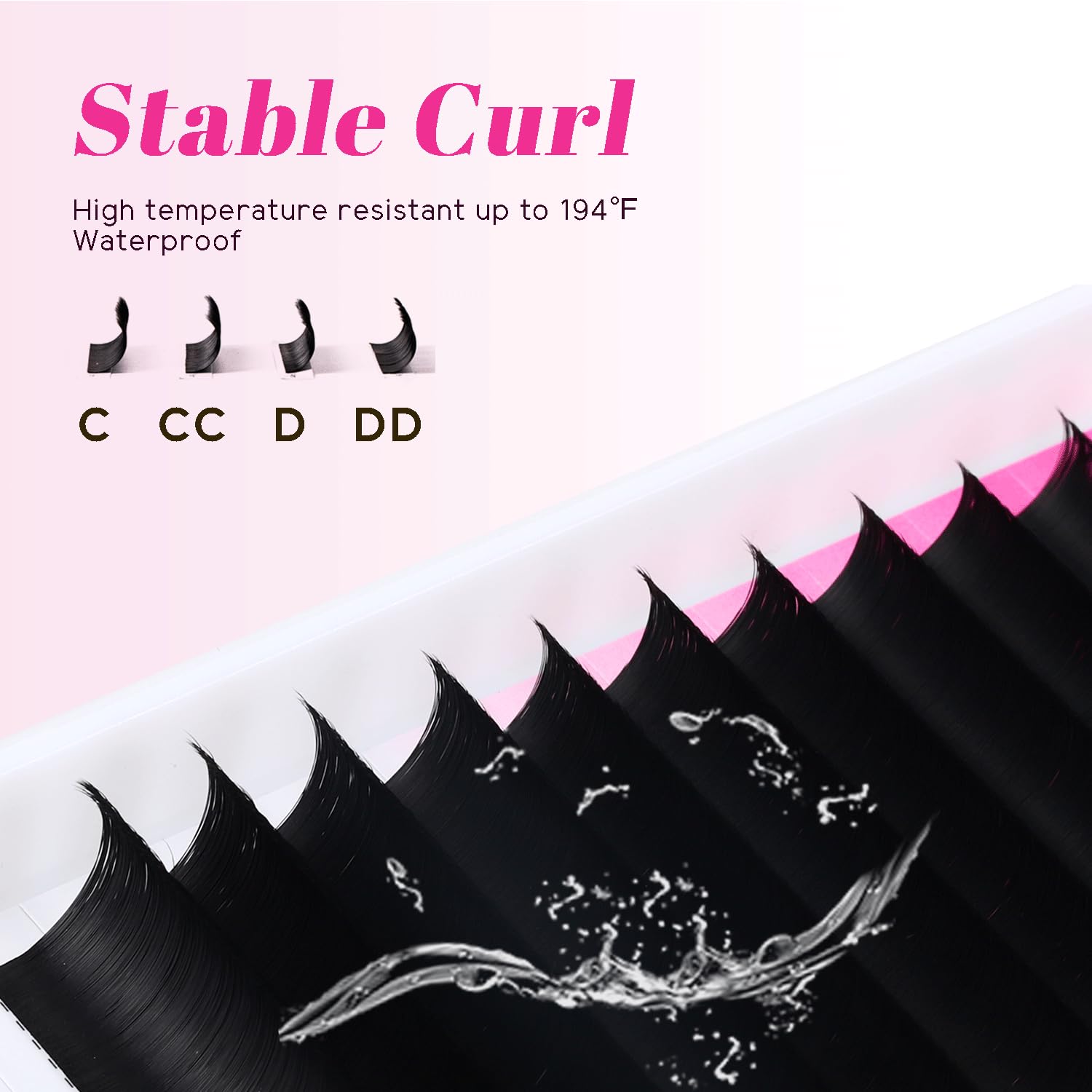 TDANCE 0.07mm D curl lash extensions highlight a stable, long-lasting curl.