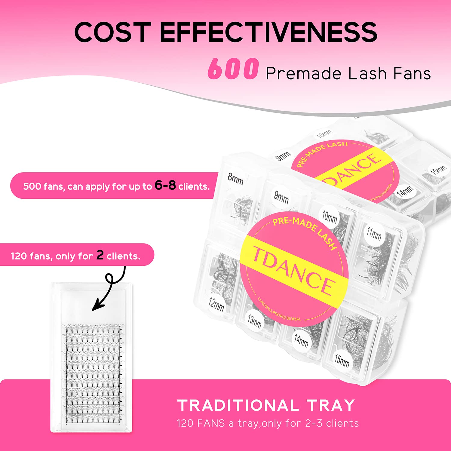 TDANCE 5D-24D premade fans with C curl for versatile looks