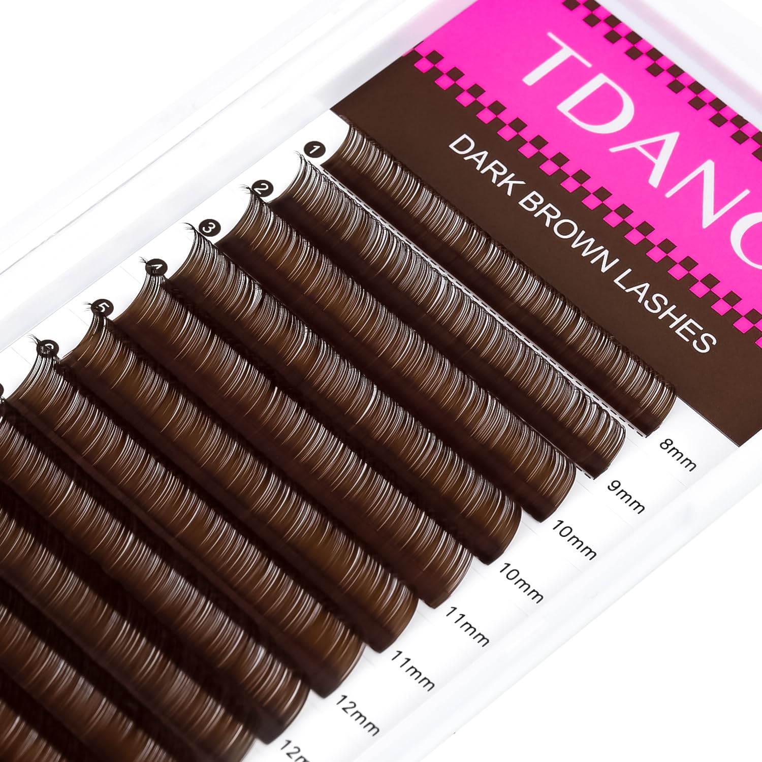 TDANCE dark brown lash extensions 0.05 curl for fuller but soft look