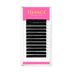 TDANCE matte black lash extensions with CC-DD curl for fuller volume and smooth wear