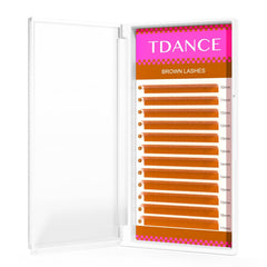 TDANCE light brown lash extensions 8-15mm with C curl blend naturally