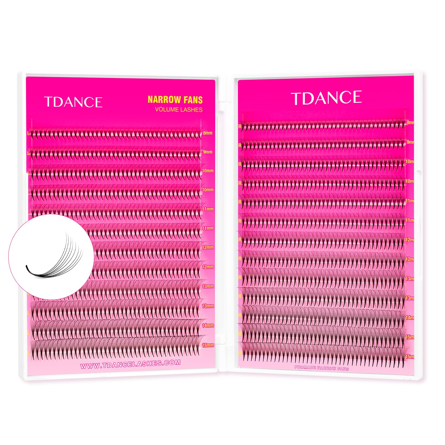 TDANCE narrow premade lash fans 1000-pack for bold volume.