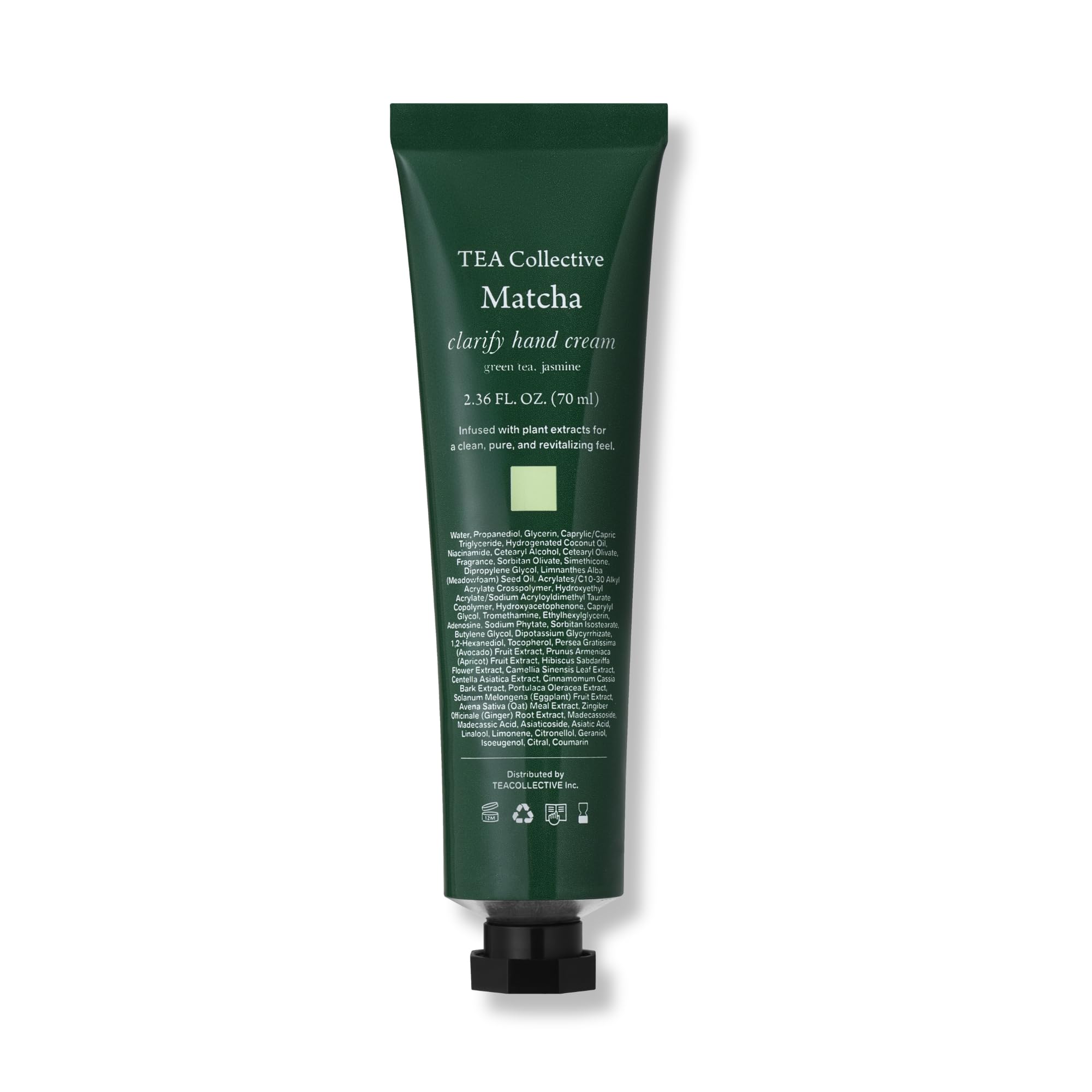 Tea Collective Clarify Hand Cream bottle with matcha scent for daily moisturization