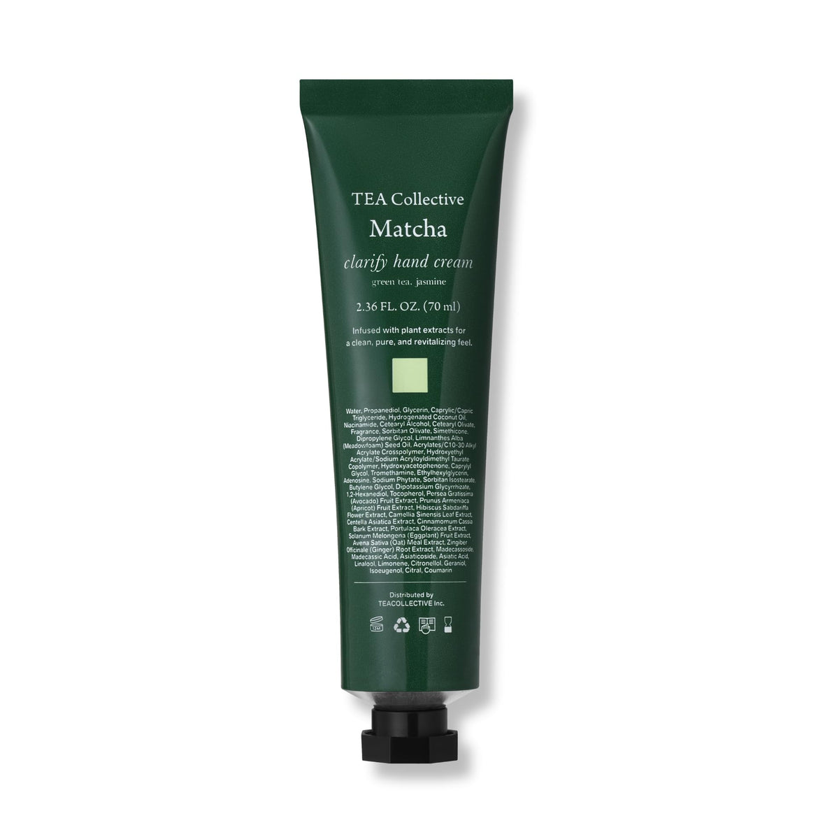 Tea Collective Clarify Hand Cream bottle with matcha scent for daily moisturization