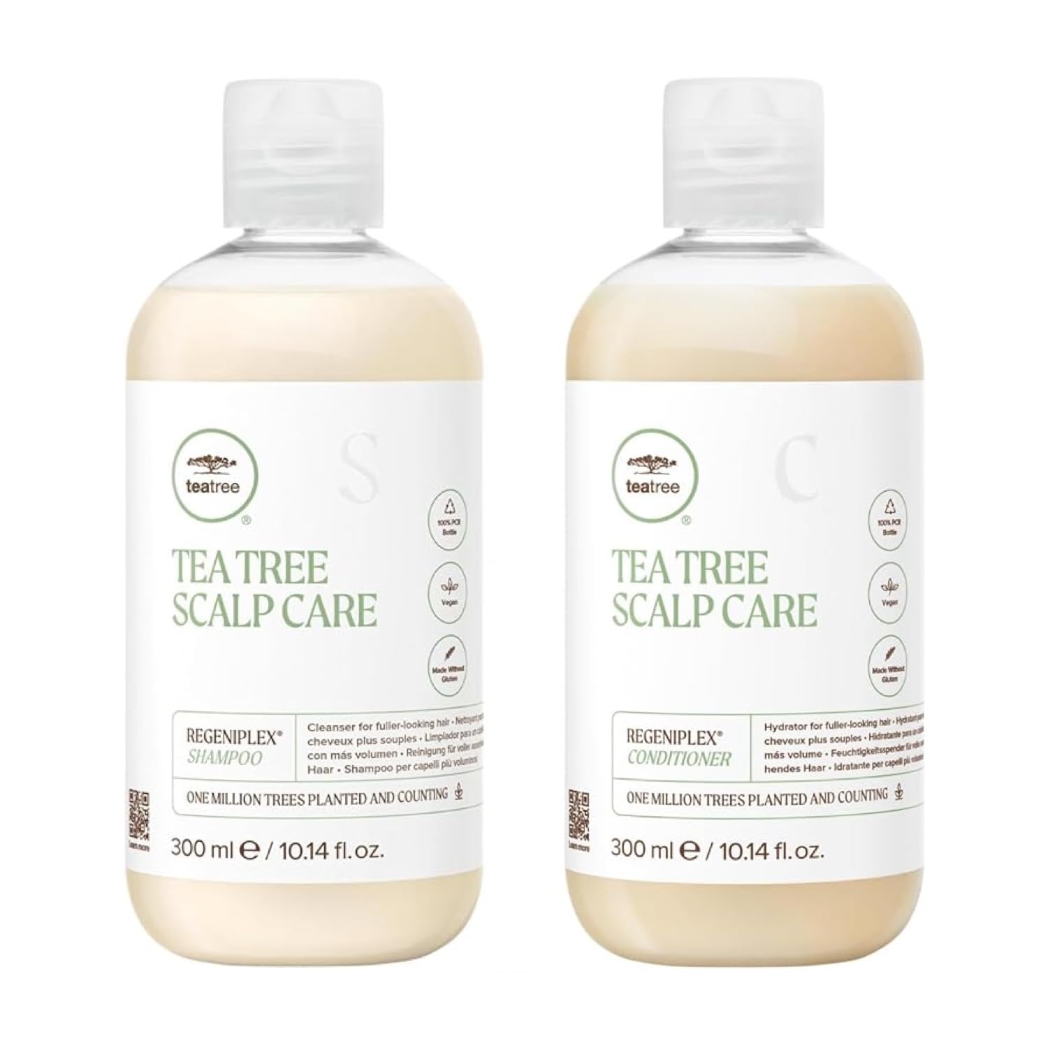Tea Tree Scalp Care Gift Box shampoo bottle, refreshing for fine hair.
