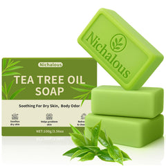 Tea Tree Soap 3pc pack showing purifying bars for daily cleansing.