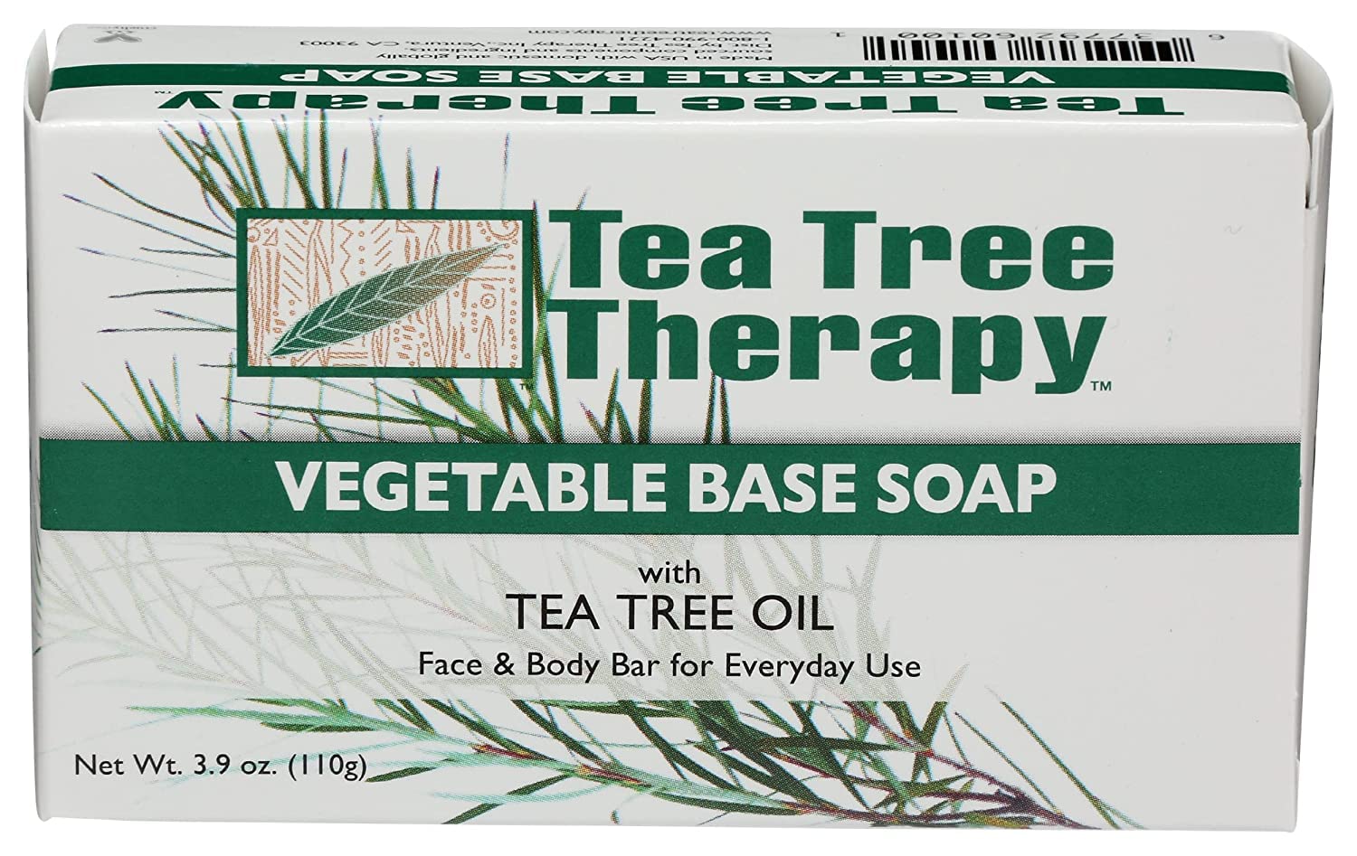 Tea Tree Therapy pack of 8 soaps with veggie base for gentle cleansing