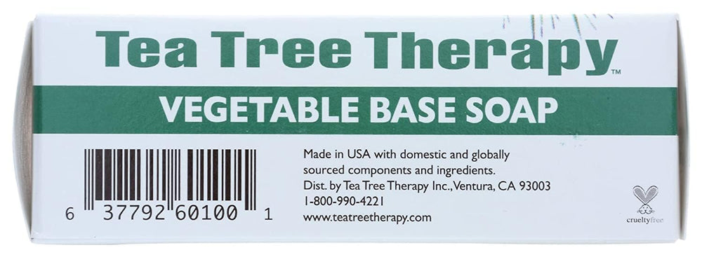 Tea Tree Therapy pack label close-up highlighting vegan ingredients