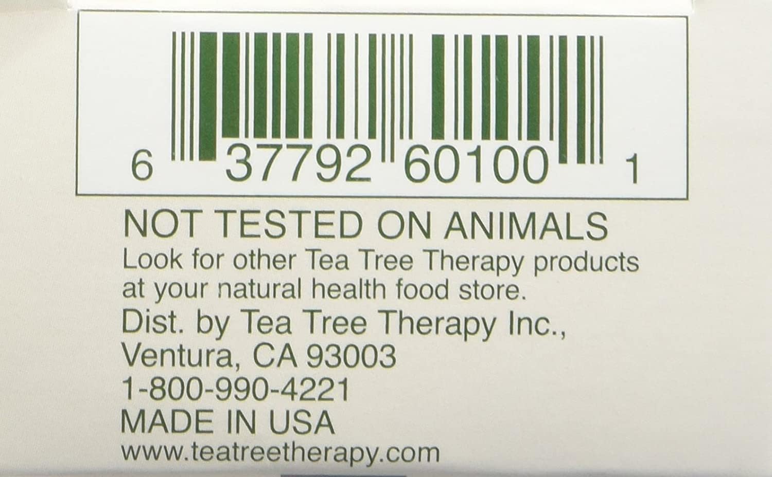 Tea Tree Therapy soap on sink emphasizes sustainable vegan base