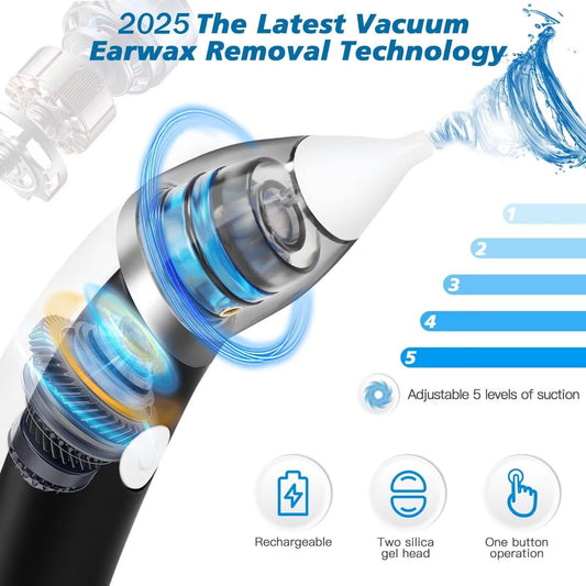 TEADZ ear vacuum with soft silicone head for safe, painless cleaning