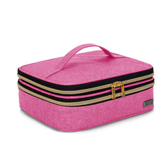 Teamoy travel cosmetic bag top handle for convenient carrying.