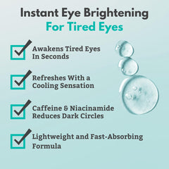 Close-up of the roller tip applying TearRestore WINQ under-eye serum for puffiness relief.