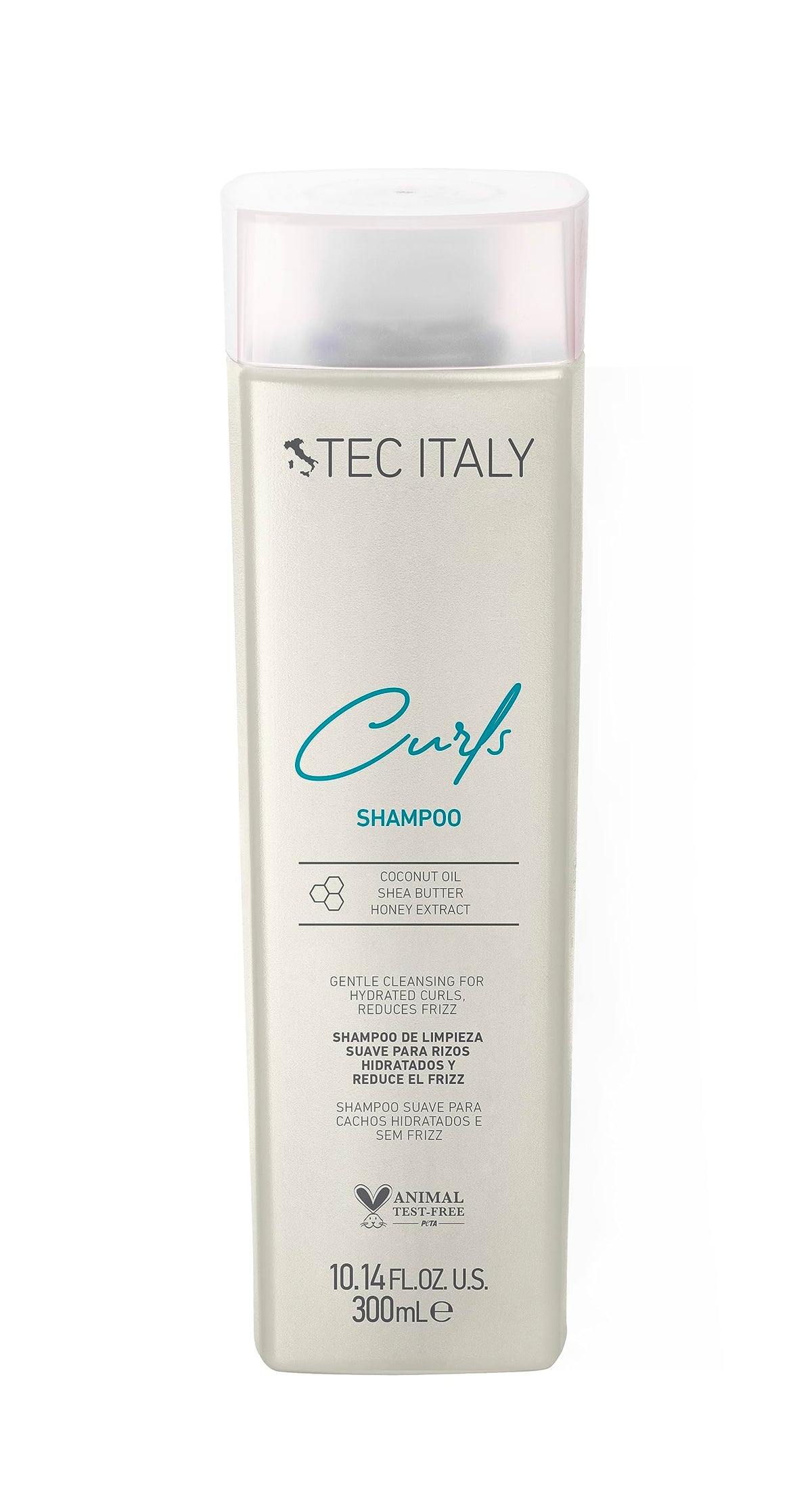 Tec Italy Curls Shampoo bottle front for frizz control and defined curls.