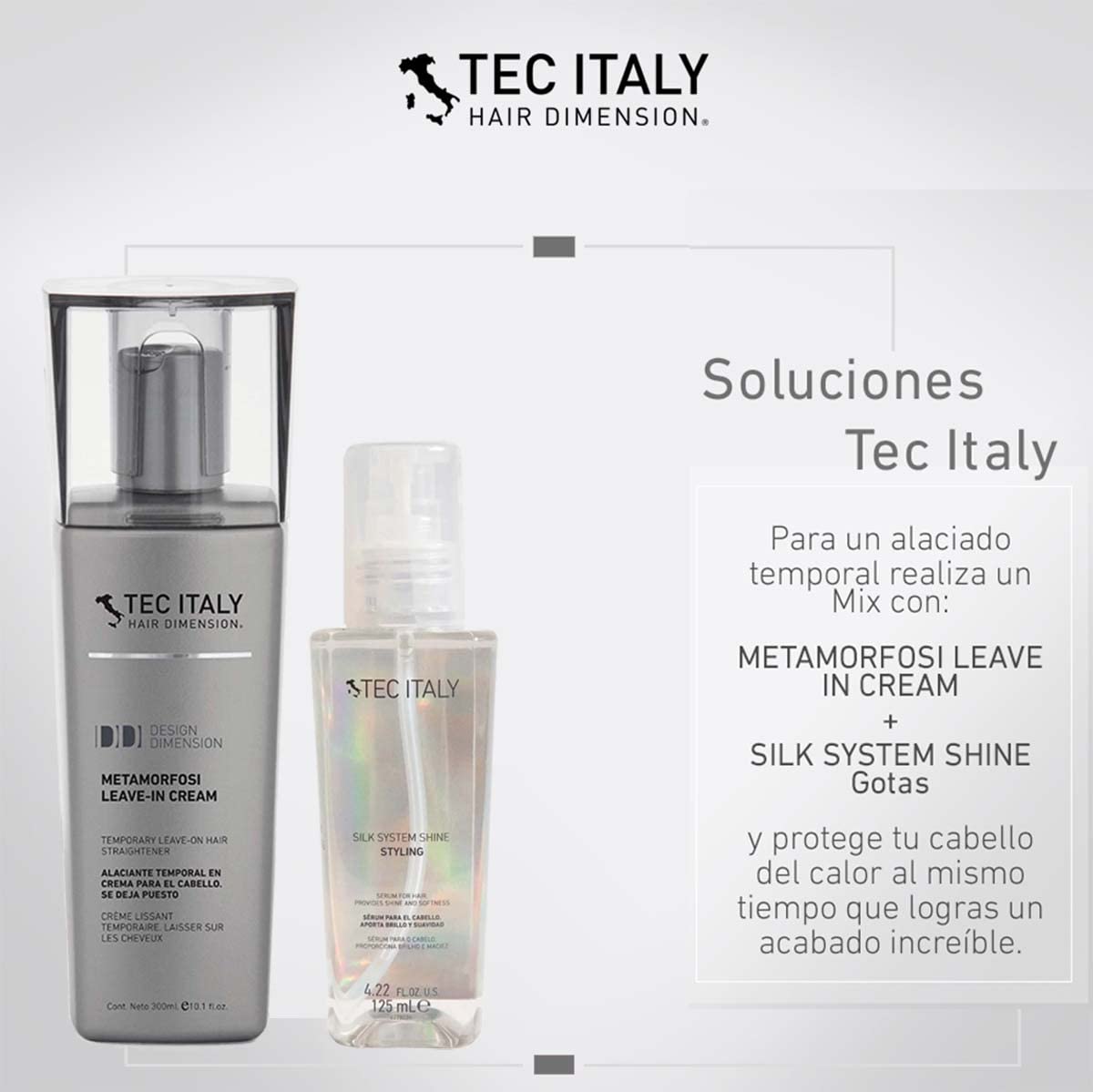Tec Italy Frizz Control Pack Set displayed front view for styling kit.