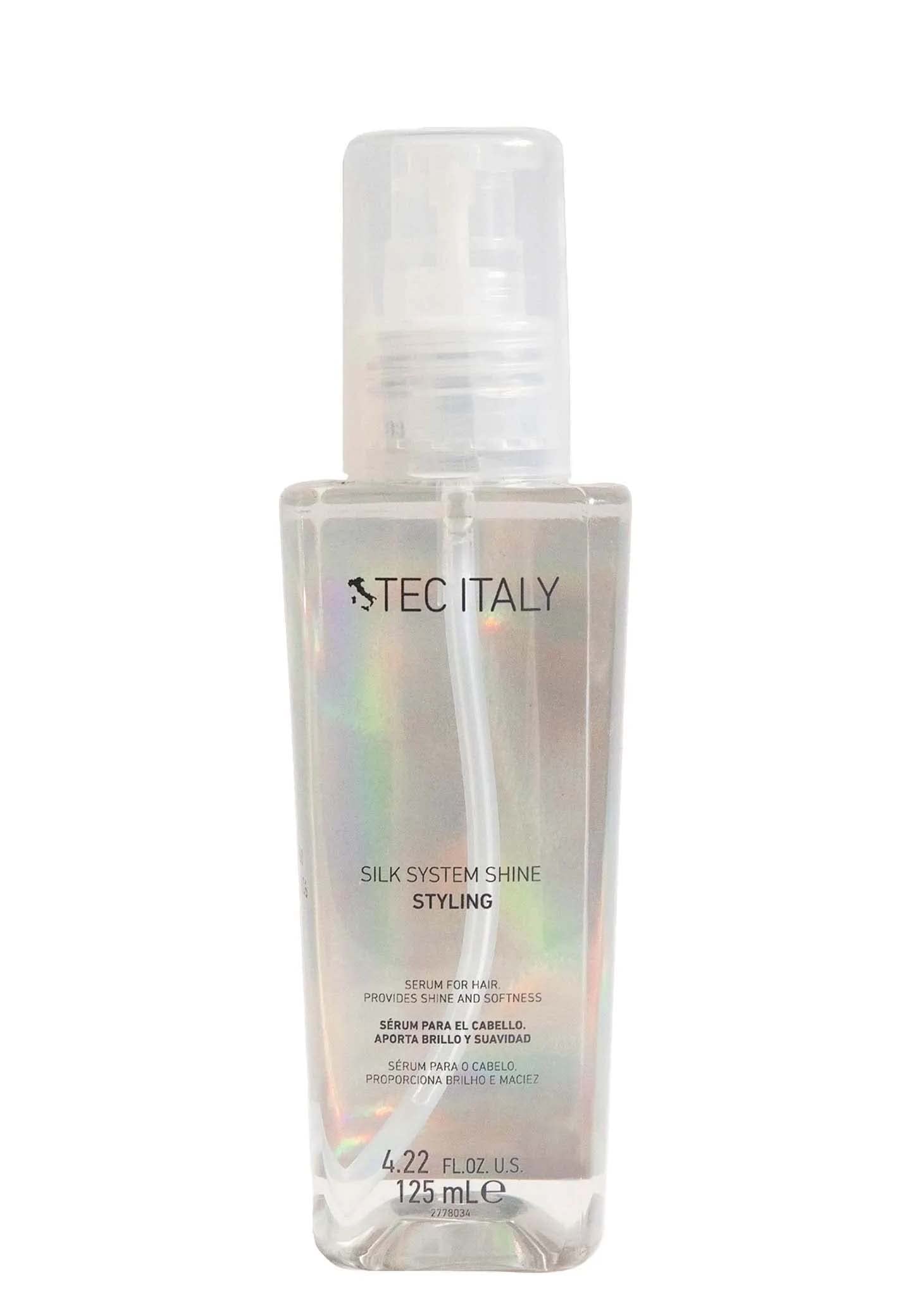 Tec Italy Hair Shine Smooth finishing step for glossy results.