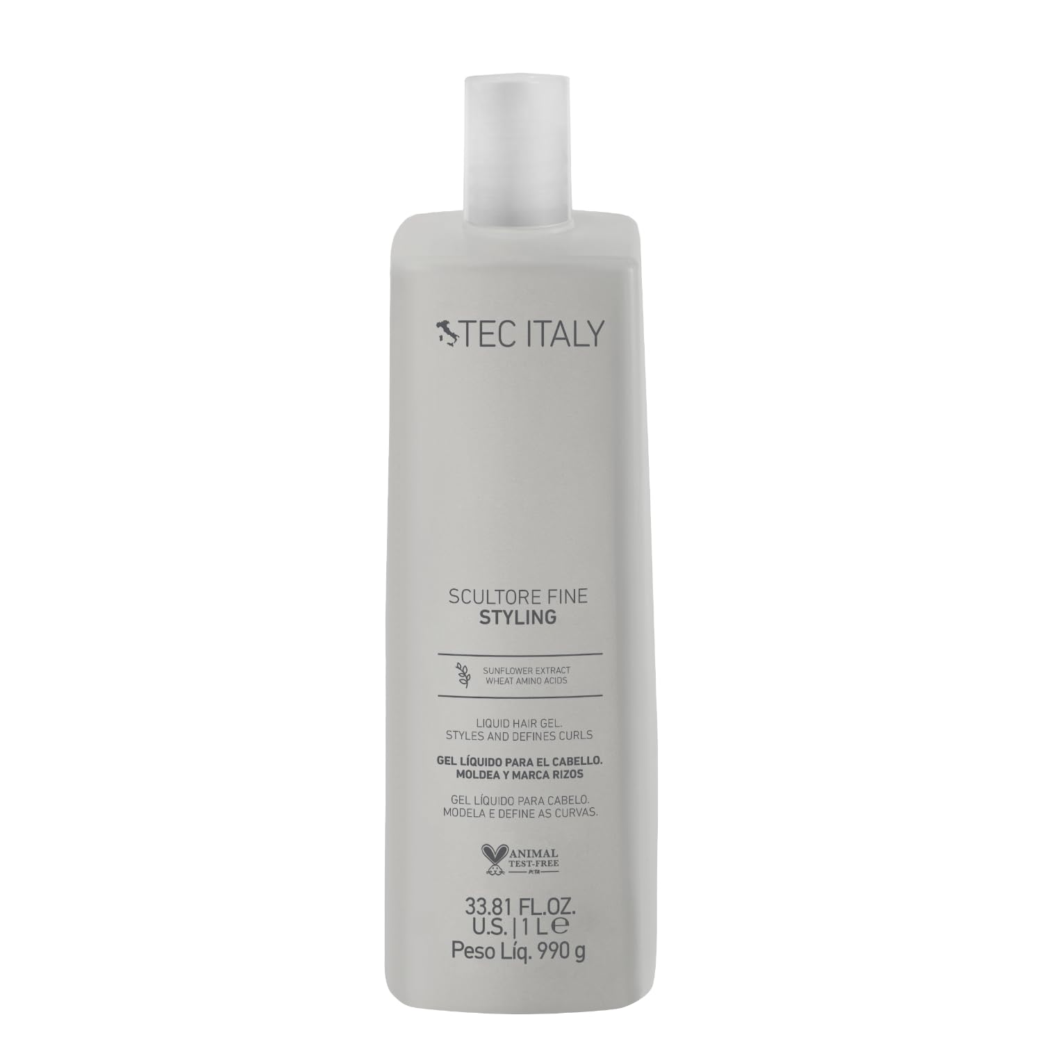 Tec Italy Scultore Fine Styling Gel bottle pour for defined, shiny curls.