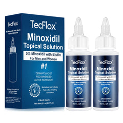tecflox 5percent minoxidil bottle 60ml, compact for daily use.