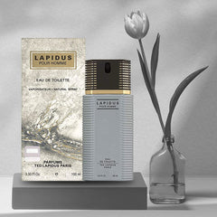 Lapidus by Ted Lapidus for Men back-label details show size and contents.