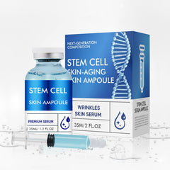 TEELAMP Stem Cell Serum bottle close-up highlights hydration focus.