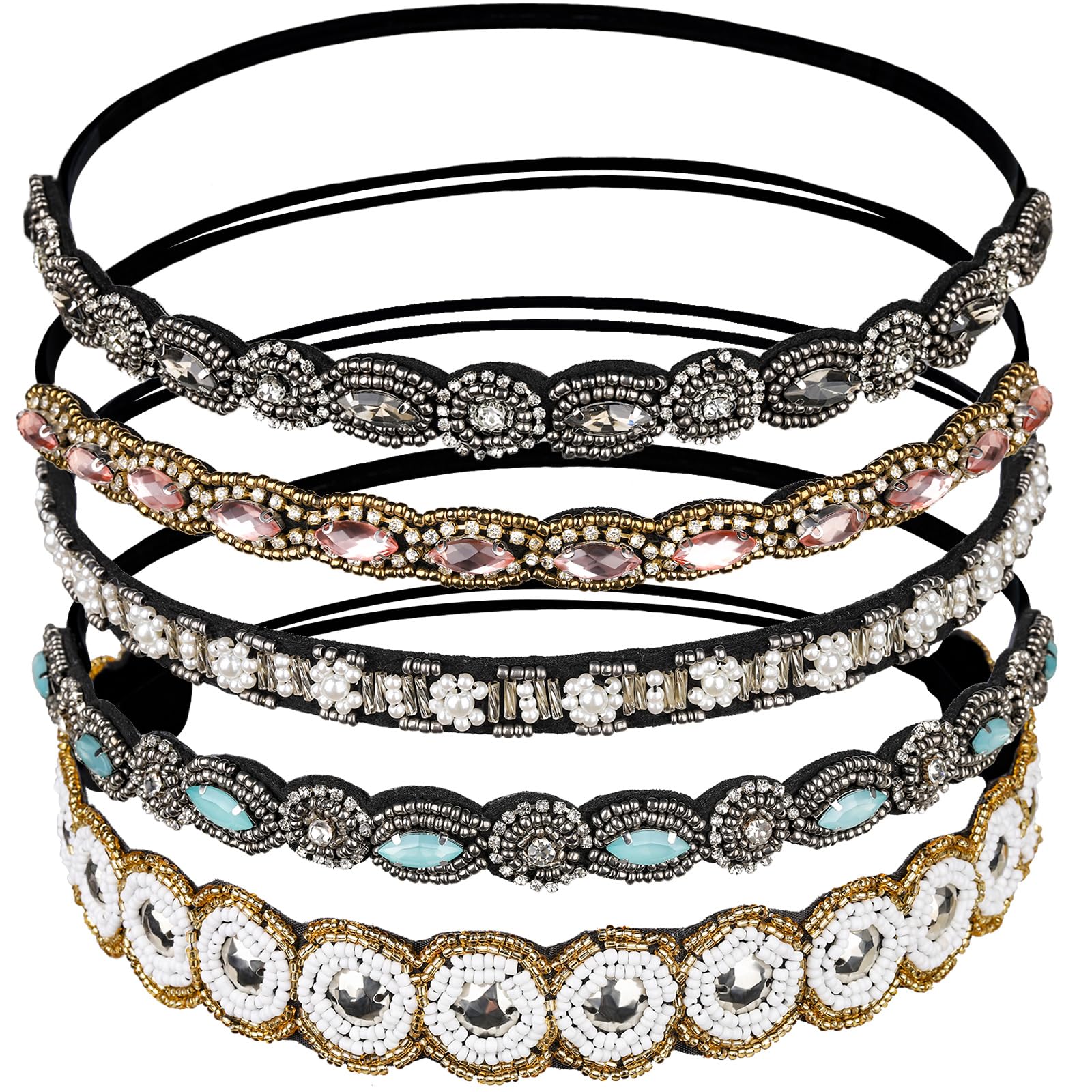 Teenitor 5pcs rhinestone headbands for women add subtle sparkle to outfits