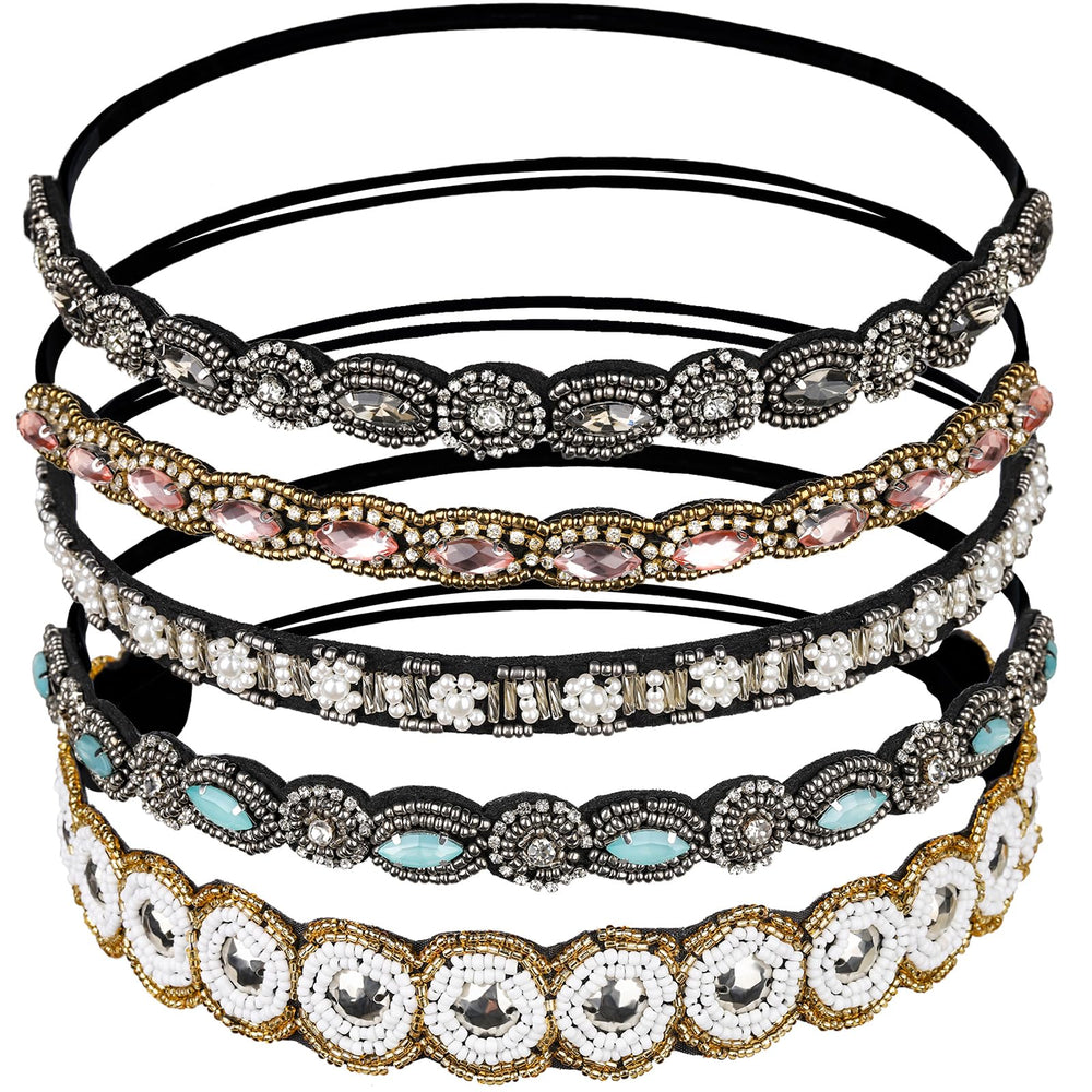 Teenitor 5pcs rhinestone headbands for women add subtle sparkle to outfits