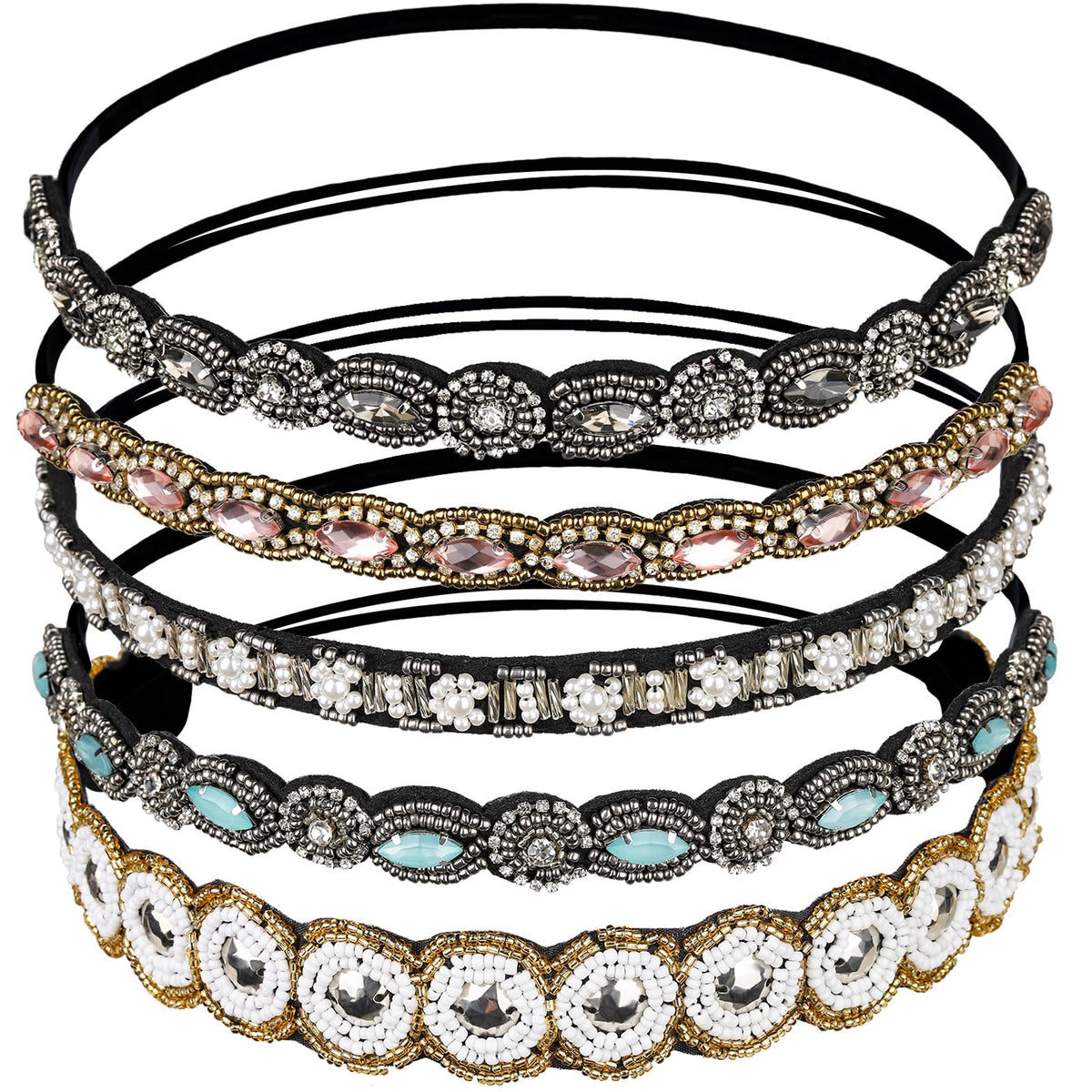 Teenitor 5pcs rhinestone headbands for women add subtle sparkle to outfits